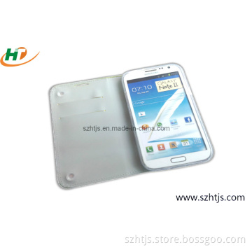 for Samsung Galaxy Note 2 N7100 Leather Wallet Stand Case Button Cell Phone Holster